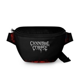 Поясная сумка 3D с принтом Cannibal Corpse в Тюмени, 100% полиэстер | плотная ткань, ремень с регулируемой длиной, внутри несколько карманов для мелочей, основное отделение и карман с обратной стороны сумки застегиваются на молнию | band | cannibal corpse | metal | music | rock | атрибутика | группа | метал | музыка | рок