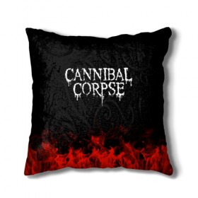 Подушка 3D с принтом Cannibal Corpse в Тюмени, наволочка – 100% полиэстер, наполнитель – холлофайбер (легкий наполнитель, не вызывает аллергию). | состоит из подушки и наволочки. Наволочка на молнии, легко снимается для стирки | band | cannibal corpse | metal | music | rock | атрибутика | группа | метал | музыка | рок