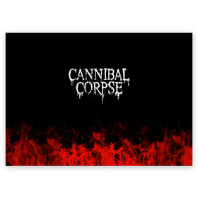 Поздравительная открытка с принтом Cannibal Corpse в Тюмени, 100% бумага | плотность бумаги 280 г/м2, матовая, на обратной стороне линовка и место для марки
 | band | cannibal corpse | metal | music | rock | атрибутика | группа | метал | музыка | рок