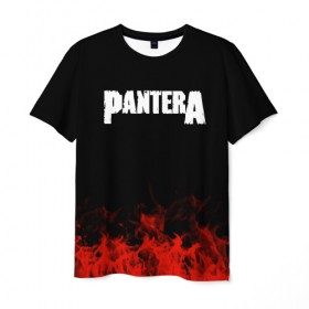 Мужская футболка 3D с принтом Pantera в Тюмени, 100% полиэфир | прямой крой, круглый вырез горловины, длина до линии бедер | band | metal | music | pantera | rock | атрибутика | группа | метал | музыка | рок