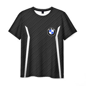 Мужская футболка 3D с принтом BMW Motorsport Carbon в Тюмени, 100% полиэфир | прямой крой, круглый вырез горловины, длина до линии бедер | bmw | bmw motorsport | bmw performance | carbon | m | motorsport | performance | sport | бмв | карбон | моторспорт | спорт