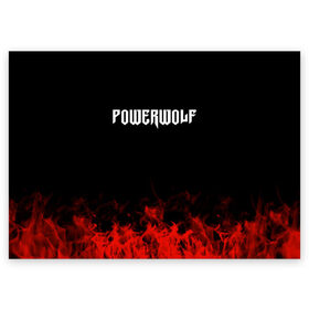 Поздравительная открытка с принтом Powerwolf в Тюмени, 100% бумага | плотность бумаги 280 г/м2, матовая, на обратной стороне линовка и место для марки
 | Тематика изображения на принте: band | metal | music | powerwolf | rock | атрибутика | группа | метал | музыка | рок