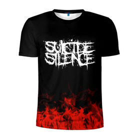Мужская футболка 3D спортивная с принтом Suicide Silence в Тюмени, 100% полиэстер с улучшенными характеристиками | приталенный силуэт, круглая горловина, широкие плечи, сужается к линии бедра | band | metal | music | rock | suicide silence | атрибутика | группа | метал | музыка | рок