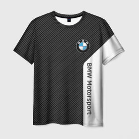 Мужская футболка 3D с принтом BMW Motorsport Carbon в Тюмени, 100% полиэфир | прямой крой, круглый вырез горловины, длина до линии бедер | Тематика изображения на принте: bmw | bmw motorsport | bmw performance | carbon | m | motorsport | performance | sport | бмв | карбон | моторспорт | спорт
