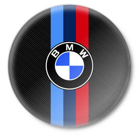 Значок с принтом BMW Motorsport Carbon в Тюмени,  металл | круглая форма, металлическая застежка в виде булавки | Тематика изображения на принте: bmw | bmw motorsport | bmw performance | carbon | m | motorsport | performance | sport | бмв | карбон | моторспорт | спорт