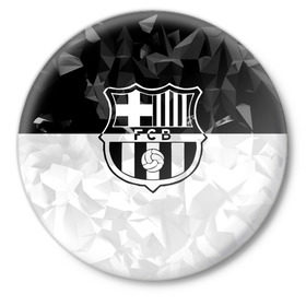 Значок с принтом FC Barca Black Collection в Тюмени,  металл | круглая форма, металлическая застежка в виде булавки | fc barcelona | fcb | барселона | спорт | спортивные | футбол | футбольный клуб
