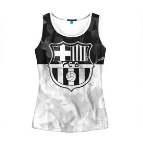 Женская майка 3D с принтом FC Barca Black Collection в Тюмени, 100% полиэстер | круглая горловина, прямой силуэт, длина до линии бедра | fc barcelona | fcb | барселона | спорт | спортивные | футбол | футбольный клуб