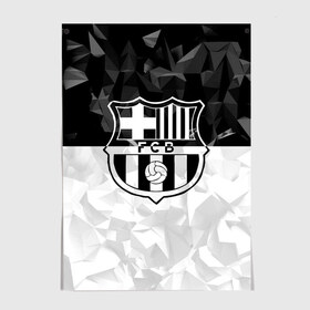 Постер с принтом FC Barca Black Collection в Тюмени, 100% бумага
 | бумага, плотность 150 мг. Матовая, но за счет высокого коэффициента гладкости имеет небольшой блеск и дает на свету блики, но в отличии от глянцевой бумаги не покрыта лаком | fc barcelona | fcb | барселона | спорт | спортивные | футбол | футбольный клуб