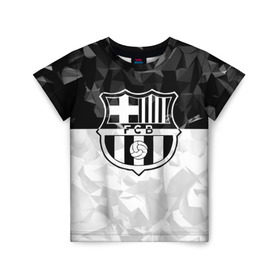 Детская футболка 3D с принтом FC Barca Black Collection в Тюмени, 100% гипоаллергенный полиэфир | прямой крой, круглый вырез горловины, длина до линии бедер, чуть спущенное плечо, ткань немного тянется | fc barcelona | fcb | барселона | спорт | спортивные | футбол | футбольный клуб