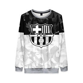 Женский свитшот 3D с принтом FC Barca Black Collection в Тюмени, 100% полиэстер с мягким внутренним слоем | круглый вырез горловины, мягкая резинка на манжетах и поясе, свободная посадка по фигуре | fc barcelona | fcb | барселона | спорт | спортивные | футбол | футбольный клуб