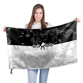 Флаг 3D с принтом CS GO Black Collection в Тюмени, 100% полиэстер | плотность ткани — 95 г/м2, размер — 67 х 109 см. Принт наносится с одной стороны | Тематика изображения на принте: counter strike | cs | cs go | global | go.offensive | шутер