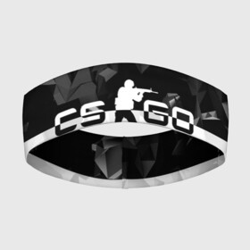 Повязка на голову 3D с принтом CS GO BLACK WHITE GEOMETRY в Тюмени,  |  | counter strike | cs | cs go | global | go.offensive | шутер