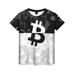 Женская футболка 3D с принтом BITCOIN Black Collection в Тюмени, 100% полиэфир ( синтетическое хлопкоподобное полотно) | прямой крой, круглый вырез горловины, длина до линии бедер | bitcoin | btc | crypto | miner | mining | биткоин | валюта | деньги | криптовалюта | майнинг | цифровое золото