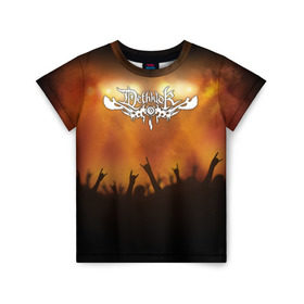Детская футболка 3D с принтом Dethklok в Тюмени, 100% гипоаллергенный полиэфир | прямой крой, круглый вырез горловины, длина до линии бедер, чуть спущенное плечо, ткань немного тянется | band | dethklok | metal | music | rock | атрибутика | группа | метал | музыка | рок