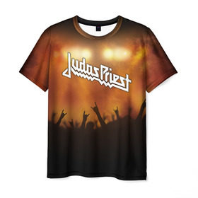 Мужская футболка 3D с принтом Judas Priest в Тюмени, 100% полиэфир | прямой крой, круглый вырез горловины, длина до линии бедер | band | judas priest | metal | music | rock | атрибутика | метал | музыка | рок