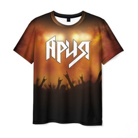 Мужская футболка 3D с принтом ария в Тюмени, 100% полиэфир | прямой крой, круглый вырез горловины, длина до линии бедер | aria | band | metal | music | rock | ария | атрибутика | группа | метал | музыка | рок