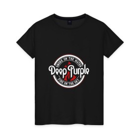 Женская футболка хлопок с принтом Deep Purple в Тюмени, 100% хлопок | прямой крой, круглый вырез горловины, длина до линии бедер, слегка спущенное плечо | deep purple | гиллан | гловер | дееп | деп | ди | дип | диперпл | дипперпл | иэн пэйс | метал | морс | пепл | перпл | прогрессивный | психоделический | рок | хард | хардрок | хеви | хевиметал | эйри