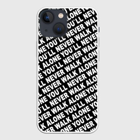 Чехол для iPhone 13 mini с принтом YNWA ЧБ в Тюмени,  |  | Тематика изображения на принте: liverpool | you ll never walk alone | апл | ливерпуль | футбол