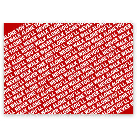Поздравительная открытка с принтом YNWA красный в Тюмени, 100% бумага | плотность бумаги 280 г/м2, матовая, на обратной стороне линовка и место для марки
 | liverpool | ynwa | yol ll never walk alone | апл | ливерпуль | футбол