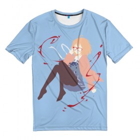 Мужская футболка 3D с принтом Kuriyama Mirai в Тюмени, 100% полиэфир | прямой крой, круглый вырез горловины, длина до линии бедер | kanata | kuriyama | kuriyama mirai | kyoukai | kyoukai no kanata | mirai | за гранью | курияма | мирай