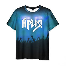 Мужская футболка 3D с принтом Ария в Тюмени, 100% полиэфир | прямой крой, круглый вырез горловины, длина до линии бедер | aria | band | metal | music | rock | ария | атрибутика | группа | метал | музыка | рок
