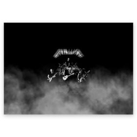 Поздравительная открытка с принтом Группа Metallica в Тюмени, 100% бумага | плотность бумаги 280 г/м2, матовая, на обратной стороне линовка и место для марки
 | metallica | группа | джеймс хэтфилд | кирк хэмметт | ларс ульрих | метал | металика | металлика | миталика | музыка | роберт трухильо | рок | трэш | трэшметал | хард | хардрок | хеви | хевиметал