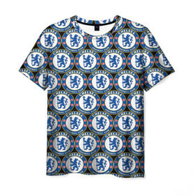 Мужская футболка 3D с принтом Chelsea в Тюмени, 100% полиэфир | прямой крой, круглый вырез горловины, длина до линии бедер | chelsea | england | football | logo | london | sport | англия | арт | лига | лого | спорт | стикеры | текстура | фк | футбол | футбольный клуб | челси | эмблема