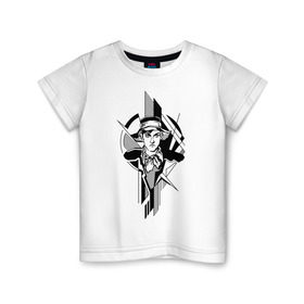 Детская футболка хлопок с принтом Молодой Маяковский в Тюмени, 100% хлопок | круглый вырез горловины, полуприлегающий силуэт, длина до линии бедер | авангард | геометрия | портрет | поэт