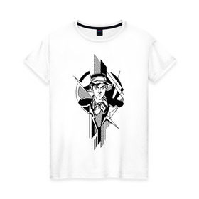 Женская футболка хлопок с принтом Молодой Маяковский в Тюмени, 100% хлопок | прямой крой, круглый вырез горловины, длина до линии бедер, слегка спущенное плечо | авангард | геометрия | портрет | поэт