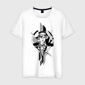 Мужская футболка хлопок с принтом Молодой Маяковский в Тюмени, 100% хлопок | прямой крой, круглый вырез горловины, длина до линии бедер, слегка спущенное плечо. | авангард | геометрия | портрет | поэт