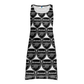 Платье-майка 3D с принтом Arsenal Black&White в Тюмени, 100% полиэстер | полуприлегающий силуэт, широкие бретели, круглый вырез горловины, удлиненный подол сзади. | 