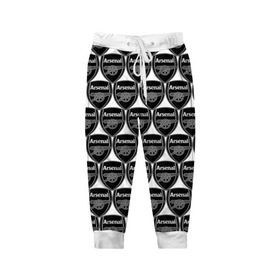 Детские брюки 3D с принтом Arsenal Black&White в Тюмени, 100% полиэстер | манжеты по низу, эластичный пояс регулируется шнурком, по бокам два кармана без застежек, внутренняя часть кармана из мелкой сетки | Тематика изображения на принте: 