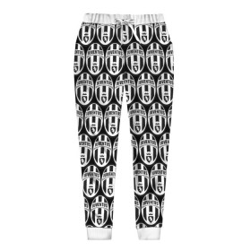 Женские брюки 3D с принтом Juventus Black&White в Тюмени, полиэстер 100% | прямой крой, два кармана без застежек по бокам, с мягкой трикотажной резинкой на поясе и по низу штанин. В поясе для дополнительного комфорта — широкие завязки | 