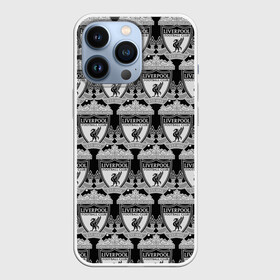 Чехол для iPhone 13 Pro с принтом Liverpool BlackWhite в Тюмени,  |  | england | football | liverpool fc | logo | sport | англия | арт | ливерпуль | лига | лого | спорт | текстура | фк | футбол | футбольный клуб | эмблема