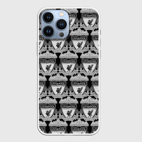 Чехол для iPhone 13 Pro Max с принтом Liverpool BlackWhite в Тюмени,  |  | england | football | liverpool fc | logo | sport | англия | арт | ливерпуль | лига | лого | спорт | текстура | фк | футбол | футбольный клуб | эмблема