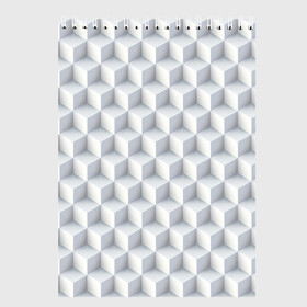 Скетчбук с принтом 3D Кубы в Тюмени, 100% бумага
 | 48 листов, плотность листов — 100 г/м2, плотность картонной обложки — 250 г/м2. Листы скреплены сверху удобной пружинной спиралью | 3д | иллюзия | куб | кубы | паттерн | текстура | узор