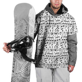 Накидка на куртку 3D с принтом Нотный стан в Тюмени, 100% полиэстер |  | Тематика изображения на принте: бемоль | диез | до | ля | ми | ноты | октава | паттерн | ре | си | скрипичный ключ | соль | фа