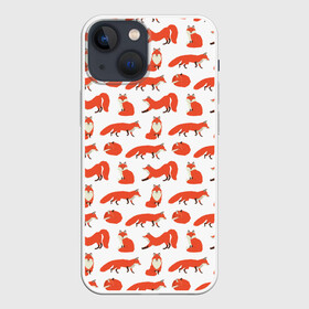 Чехол для iPhone 13 mini с принтом Рыжий паттер в Тюмени,  |  | лис | лиса | лисица | лисичка | лисы | паттерн | рыжая