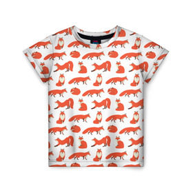Детская футболка 3D с принтом Рыжий паттер в Тюмени, 100% гипоаллергенный полиэфир | прямой крой, круглый вырез горловины, длина до линии бедер, чуть спущенное плечо, ткань немного тянется | лис | лиса | лисица | лисичка | лисы | паттерн | рыжая