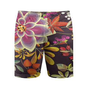 Мужские шорты 3D спортивные с принтом Осенние мотивы в Тюмени,  |  | fashion | flower | акварельные цветы | краски | осень | природа | рисованные цветы | розы | цветы
