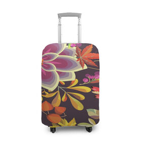 Чехол для чемодана 3D с принтом Осенние мотивы в Тюмени, 86% полиэфир, 14% спандекс | двустороннее нанесение принта, прорези для ручек и колес | fashion | flower | акварельные цветы | краски | осень | природа | рисованные цветы | розы | цветы