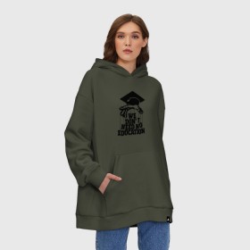 Худи SuperOversize хлопок с принтом We dont need no edocation в Тюмени, 70% хлопок, 30% полиэстер, мягкий начес внутри | карман-кенгуру, эластичная резинка на манжетах и по нижней кромке, двухслойный капюшон
 | pink floyd | pinkfloyd | арт | артрок | группа | дэвид гилмор | пинк флойд | пинкфлойд | прогрессивный | психоделический | рок | сид барретт | симфонический | спэйс | эйсид | экспериментальный