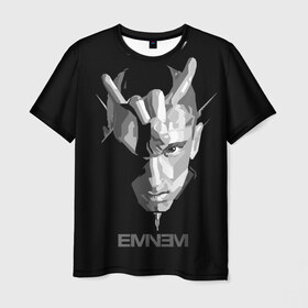 Мужская футболка 3D с принтом Eminem в Тюмени, 100% полиэфир | прямой крой, круглый вырез горловины, длина до линии бедер | actor | american rapper | composer | eminem | music | rap | record producer | актёр | американский | искусство | композитор | музыка | музыкальный продюсер | поп арт | рэп | рэпер