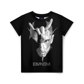 Детская футболка 3D с принтом Eminem в Тюмени, 100% гипоаллергенный полиэфир | прямой крой, круглый вырез горловины, длина до линии бедер, чуть спущенное плечо, ткань немного тянется | actor | american rapper | composer | eminem | music | rap | record producer | актёр | американский | искусство | композитор | музыка | музыкальный продюсер | поп арт | рэп | рэпер