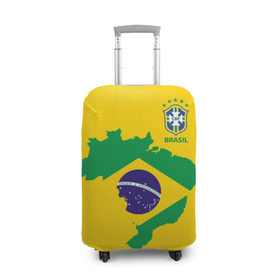Чехол для чемодана 3D с принтом Бразилия, форма в Тюмени, 86% полиэфир, 14% спандекс | двустороннее нанесение принта, прорези для ручек и колес | brazil | uniform