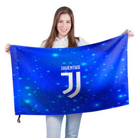 Флаг 3D с принтом Juventus space collection в Тюмени, 100% полиэстер | плотность ткани — 95 г/м2, размер — 67 х 109 см. Принт наносится с одной стороны | football | soccer | ювентус