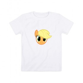 Детская футболка хлопок с принтом My Little Pony в Тюмени, 100% хлопок | круглый вырез горловины, полуприлегающий силуэт, длина до линии бедер | Тематика изображения на принте: my little pony | арт | игра | лошадь | май литл пони | мультфильм | пони | прикольные
