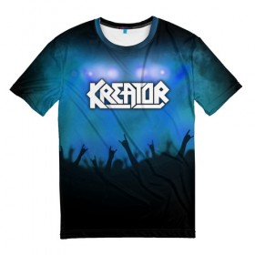 Мужская футболка 3D с принтом Kreator в Тюмени, 100% полиэфир | прямой крой, круглый вырез горловины, длина до линии бедер | Тематика изображения на принте: band | kreator | metal | music | rock | атрибутика | группа | метал | музыка | рок