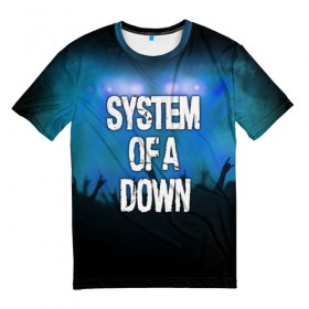 Мужская футболка 3D с принтом System of a Down в Тюмени, 100% полиэфир | прямой крой, круглый вырез горловины, длина до линии бедер | band | metal | music | rock | system of a down | атрибутика | группа | метал | музыка | рок
