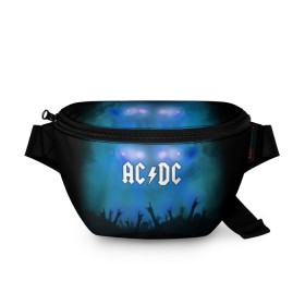 Поясная сумка 3D с принтом AC/DC в Тюмени, 100% полиэстер | плотная ткань, ремень с регулируемой длиной, внутри несколько карманов для мелочей, основное отделение и карман с обратной стороны сумки застегиваются на молнию | ac dc | band | metal | music | rock | атрибутика | группа | метал | музыка | рок